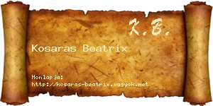 Kosaras Beatrix névjegykártya